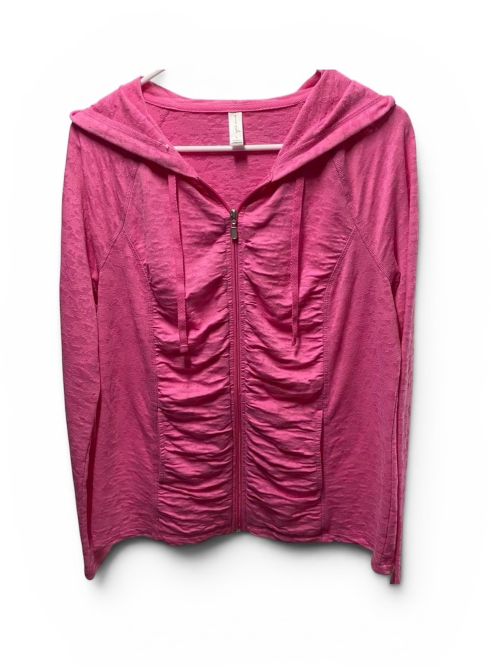 Exertek Athletic Athleisure Full Zip Lightweight‎ Hoodie Jacket Bright Pink sz L